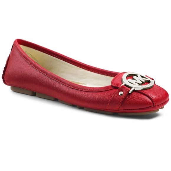 Fulton Faux Saffiano Leather Moccasin-Red - Picture 1 of 6